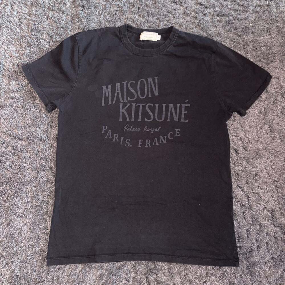Maison Kitsuné Palais Royal Logo T-Shirt in Black